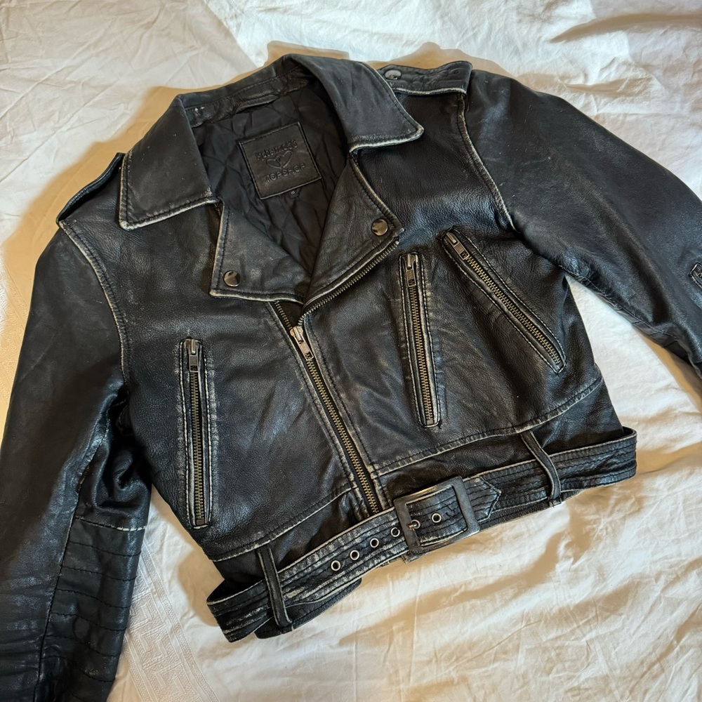 Kate Moss for Topshop Cropped Leather Jacket